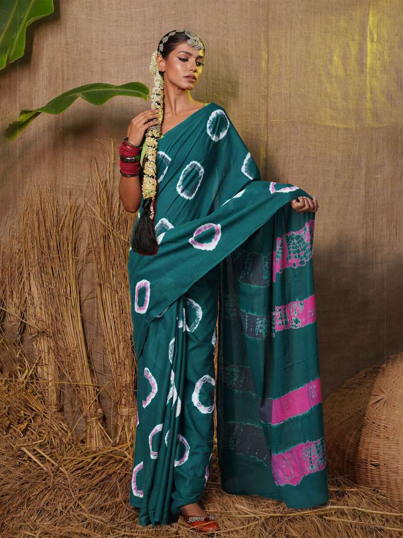 Buy Unnati Silks Bandhani Pure Cotton Bandhani Saree Sarees for Women 29943575 Myntra