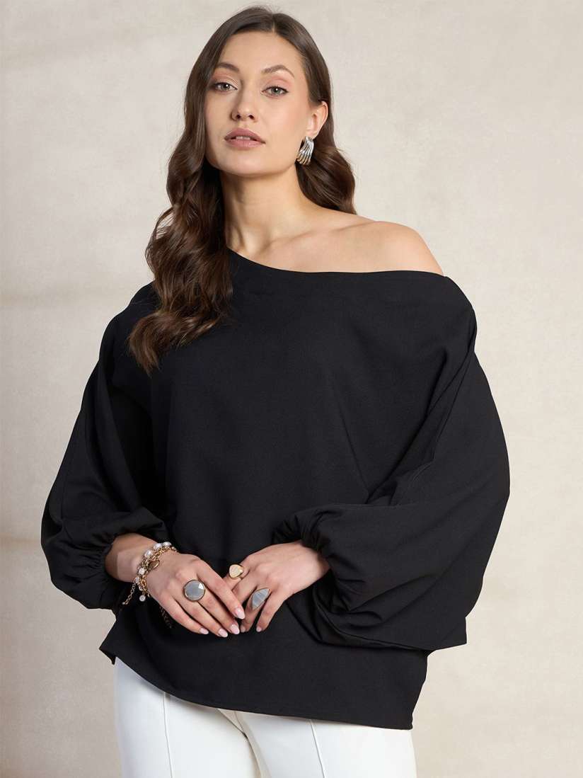 Buy FEMMELLA Solid One Shoulder Top Tops for Women 29944311 Myntra