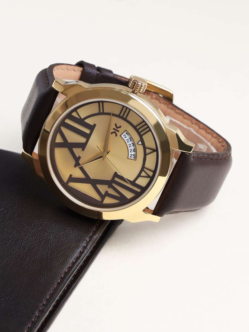 Buy Killer Men Brass Printed Dial Leather Bracelet Style Straps Analogue Watch KLMO80I Watches for Men 29944960 Myntra