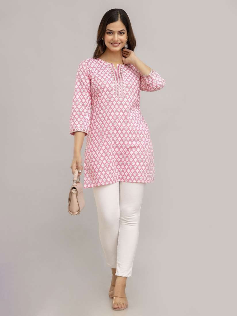 Buy FASHION DEPTH Floral Printed Thread Work Thread Work Kurti Kurtis for Women 29950855 Myntra