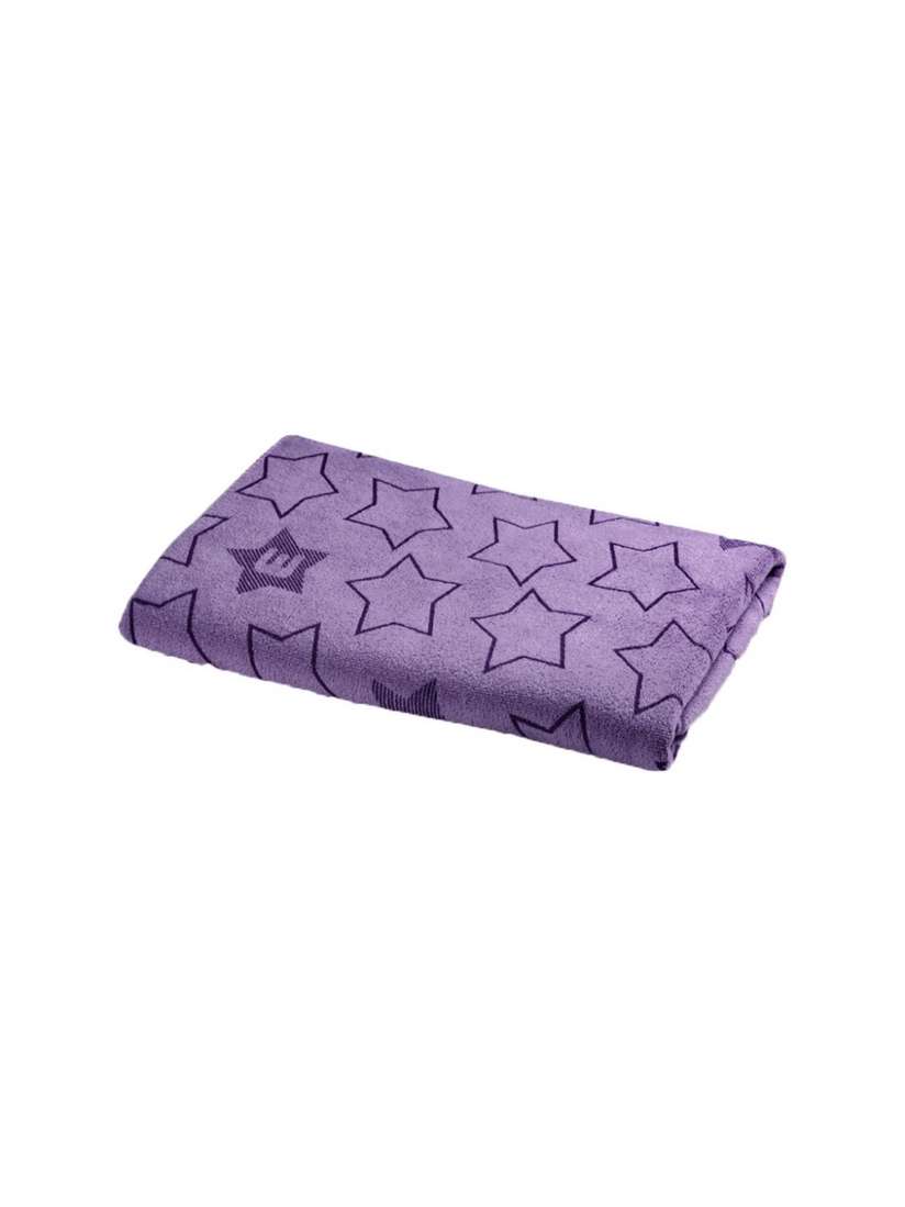 Buy FABINALIV Purple Geometric Printed 400 GSM Cotton Bath Towel