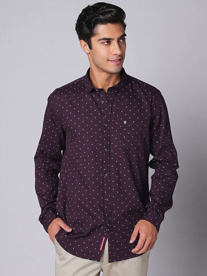 Buy Oxemberg Men Slim Fit Opaque Printed Casual Shirt Shirts for Men 29952340 Myntra