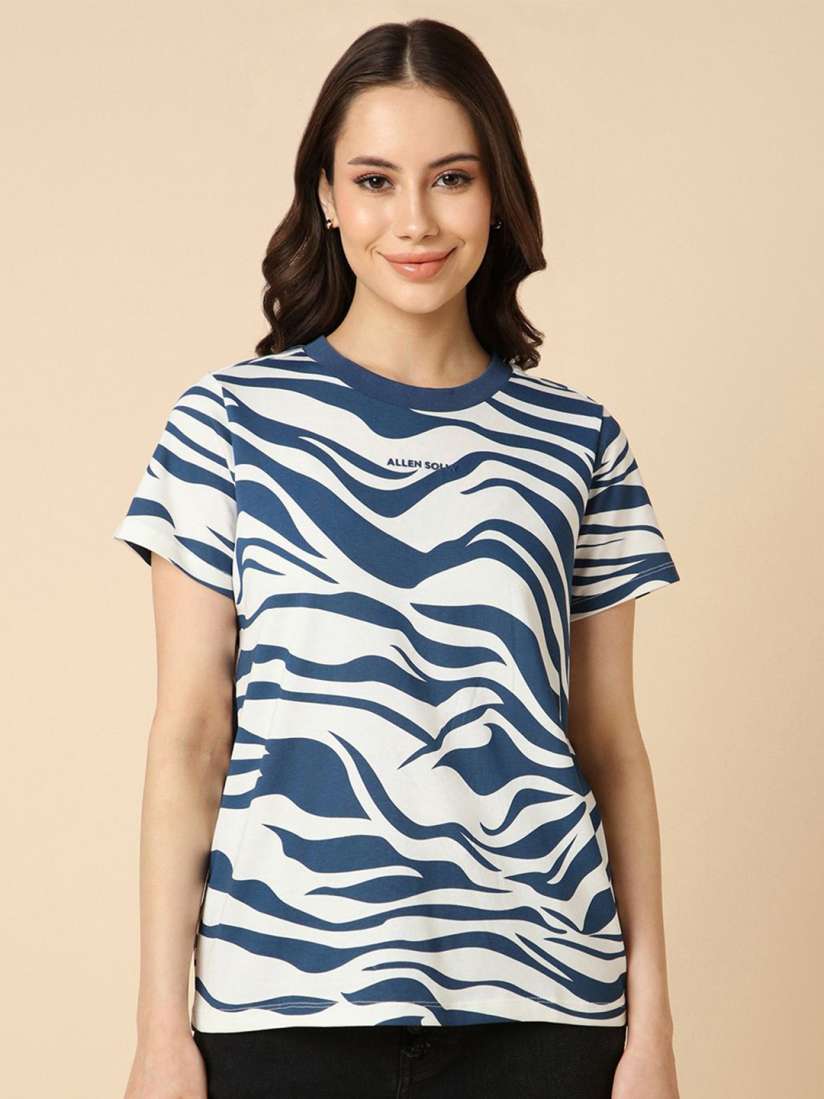 Buy Allen Solly Woman Abstract Printed Round Neck T shirt Tshirts for Women 29953974 Myntra
