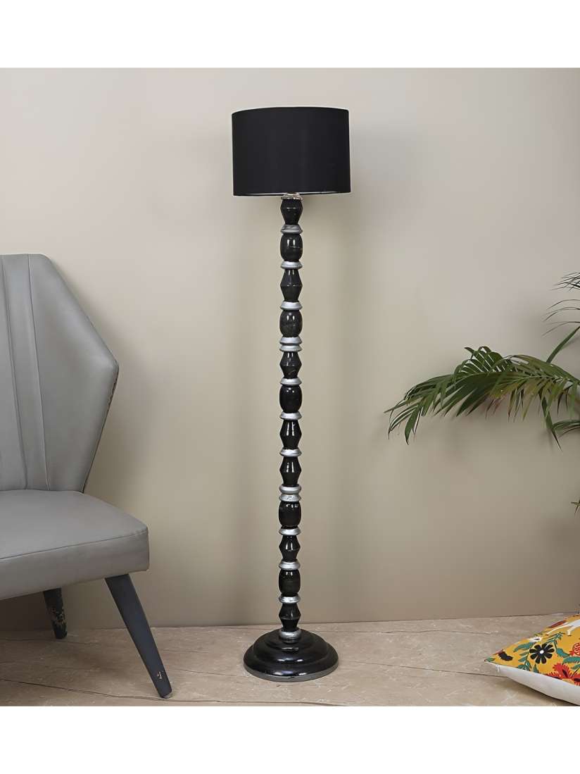 Buy TU CASA Black Mango Wooden Cylindrical Shaped Floor Lamp Floor Lamps for Unisex 29954097 Myntra