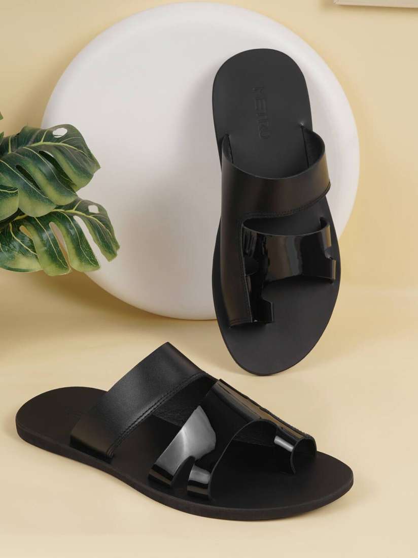 Buy Metro Men Leather Slip On Comfort Sandals Sandals for Men 29956770 Myntra