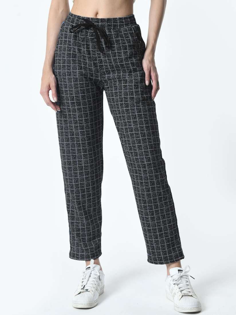 Buy BAESD Women Checked Regular Fit Lower Track Pants Track Pants for Women 29956994 Myntra