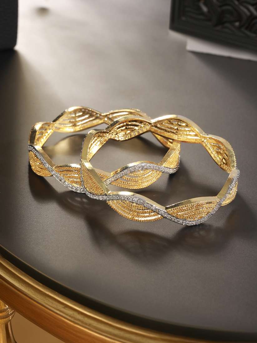 Silver gold bangles design hot sale