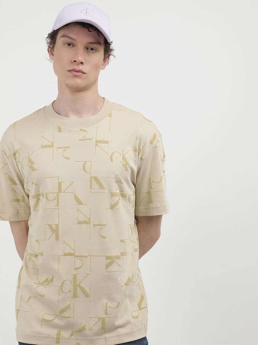Buy Calvin Klein Men Camouflage Drop Shoulder Sleeves Raw Edge T shirt Tshirts for Men 29964905 Myntra