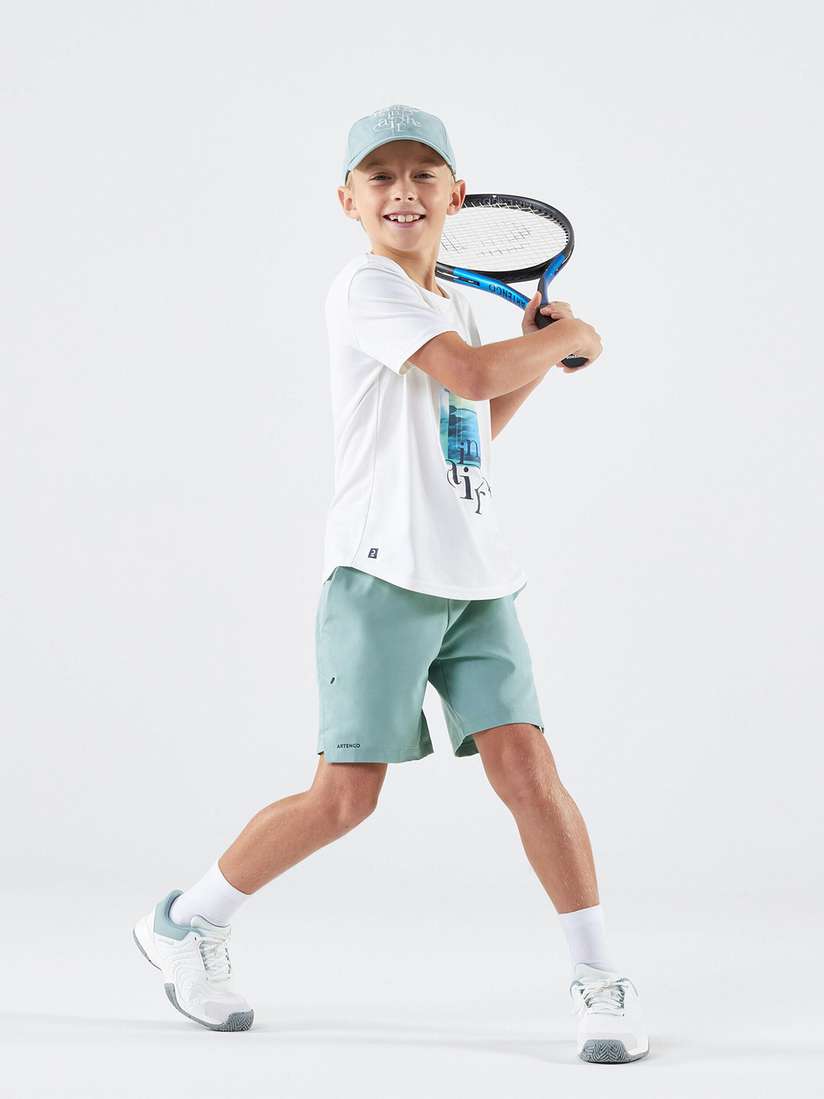 Tenis Pantalon Corto Artengo Pantalón Corto De Tenis Hombre Transpirable  Artengo Dry Blanco Roto