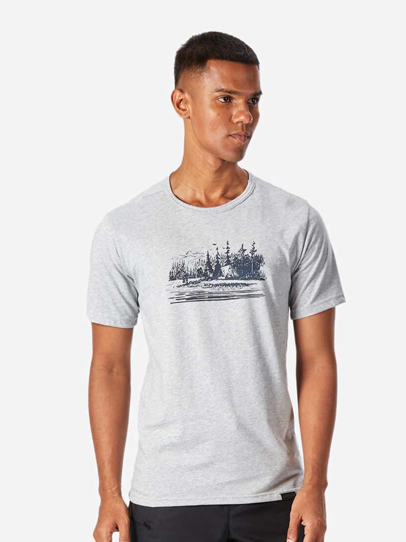 Buy Quechua By Decathlon Men Grey Round Neck Half Sleeve Cotton T Shirt Tshirts for Men 29967581 Myntra