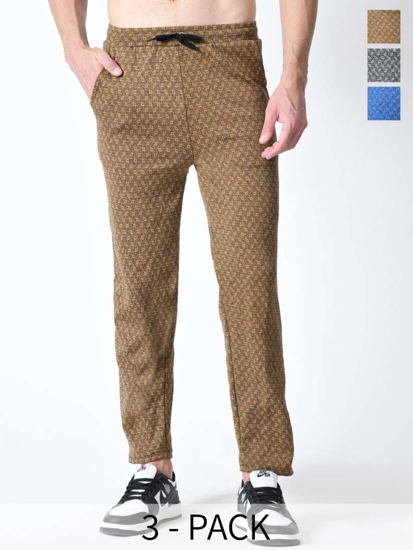 Buy BAESD Pack of 3 Dry Fit Check Printed Lower Track Pants Track Pants for Men 29968471 Myntra