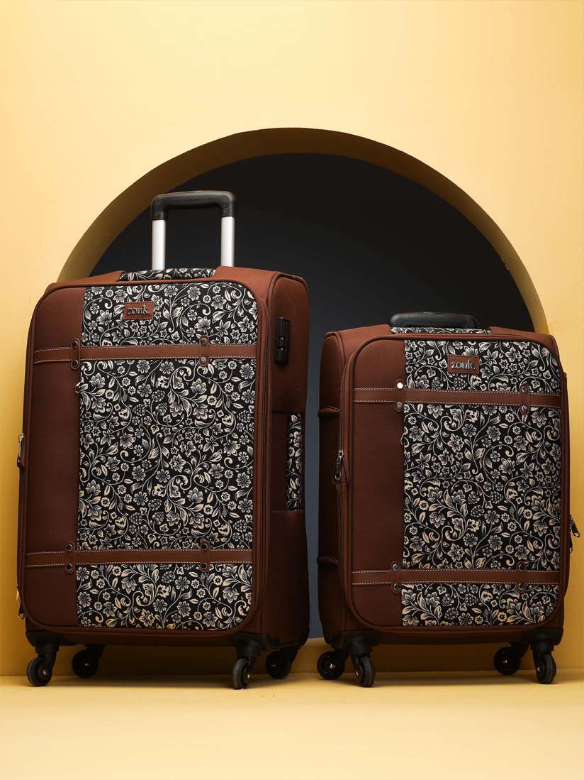 Buy ZOUK Unisex Set of 2 Flomotif Saira Cabin Medium Trolley Bags Trolley Bag for Unisex 29970834 Myntra