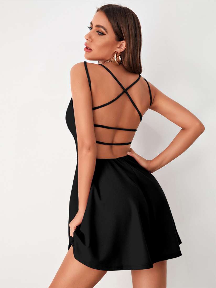 Myntra black one piece dress deals