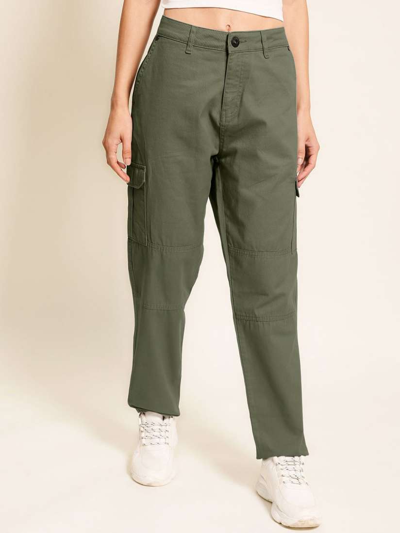 Slim fit cargo trousers womens shop