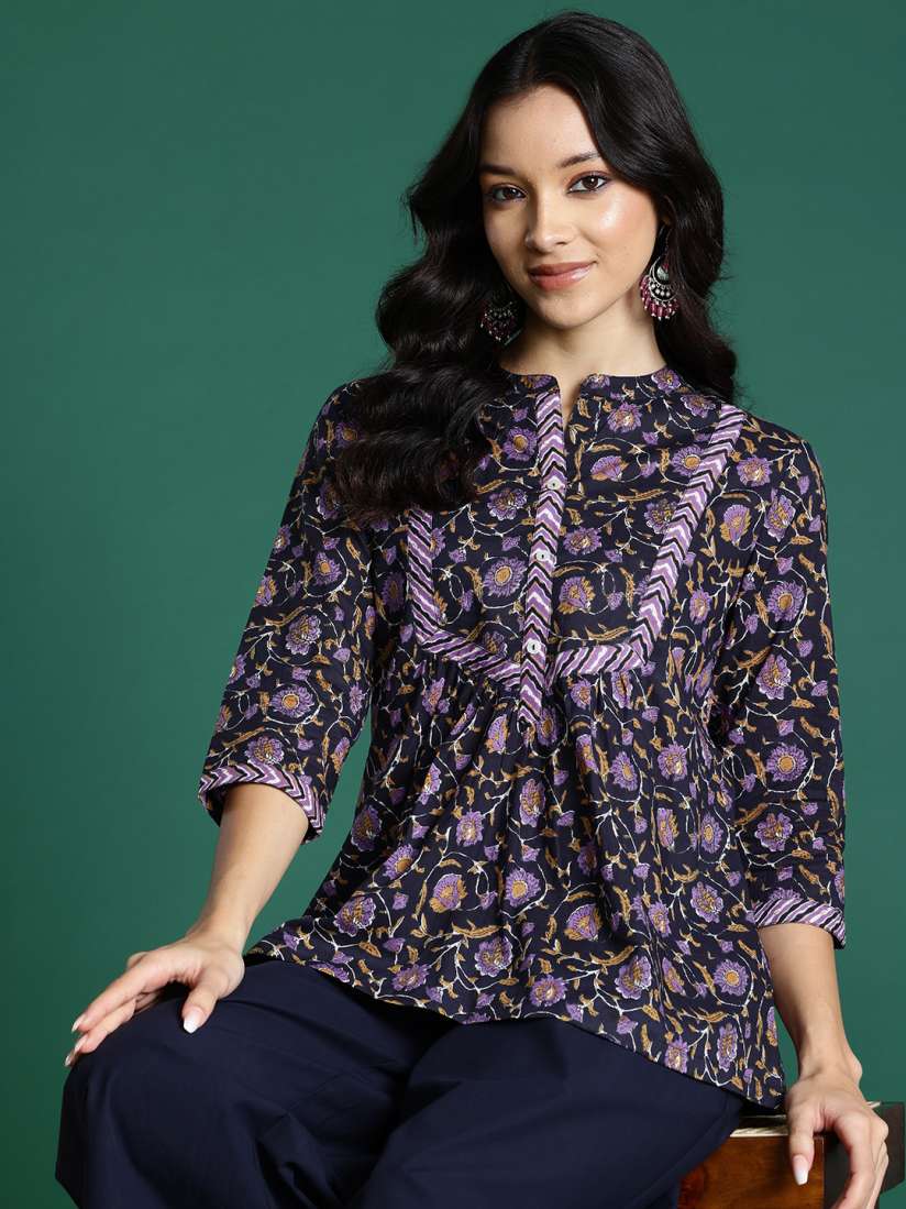Buy Sangria Floral Printed Pure Cotton Kurti Kurtis for Women 29984363 Myntra
