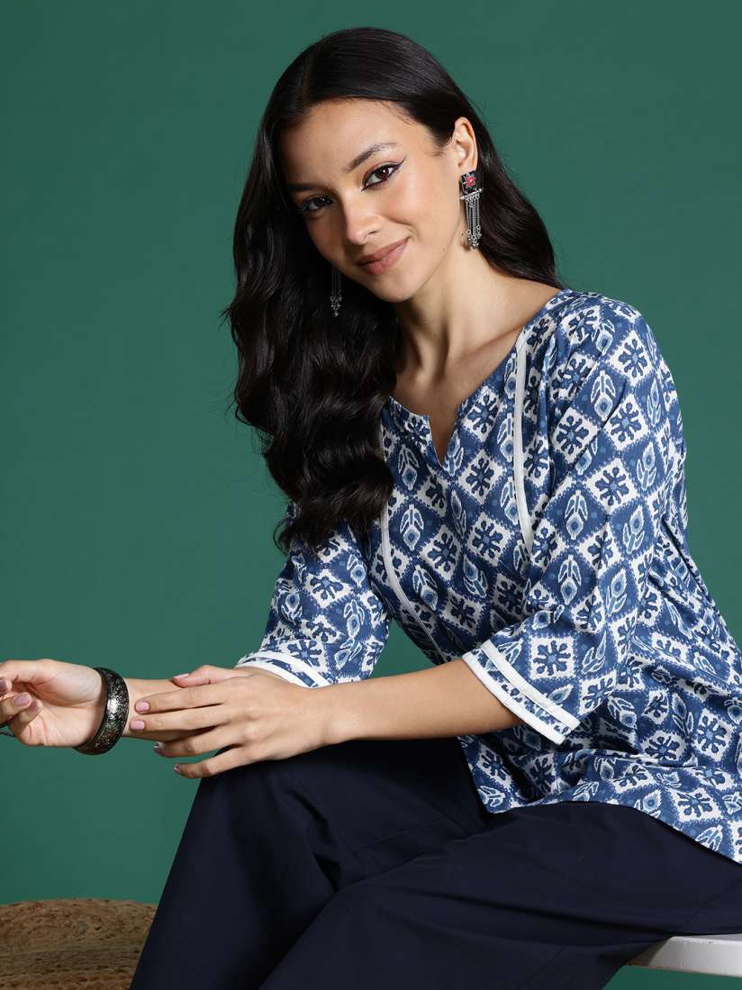 Buy Sangria Women Patola Printed Cotton Short Kurti Kurtis for Women 29989874 Myntra