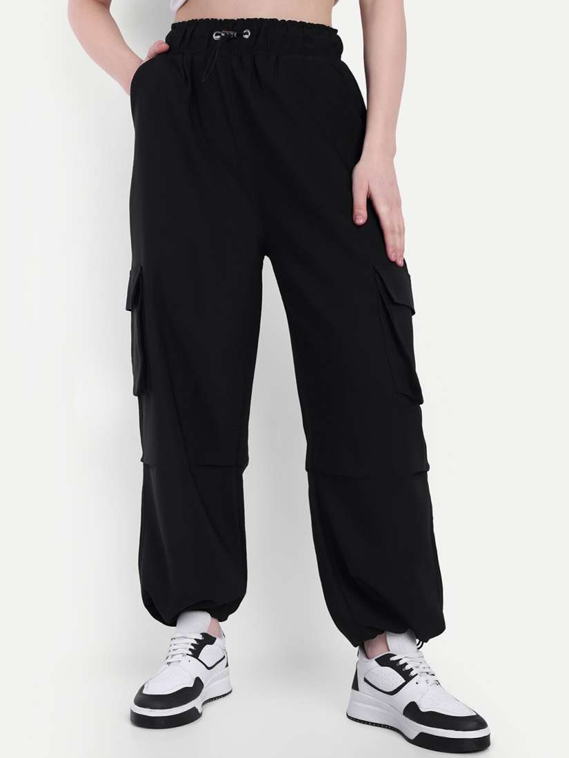 Buy Next One Women High Rise Baggy Fit Joggers Track Pants for Women 29992161 Myntra