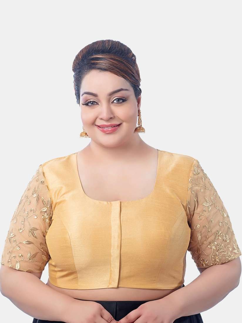 Buy Biyu Plus Size Embroidered Silk Readymade Saree Blouse Saree Blouse for Women 29992526 Myntra