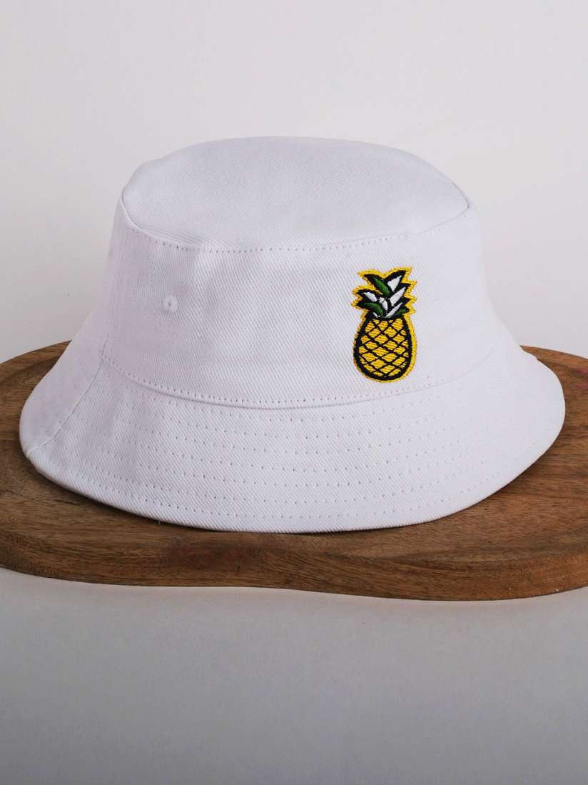 Buy DukieKooky Kids White Pineapple Embroidered Bucket Hat Hat for Unisex Kids 29993954 Myntra