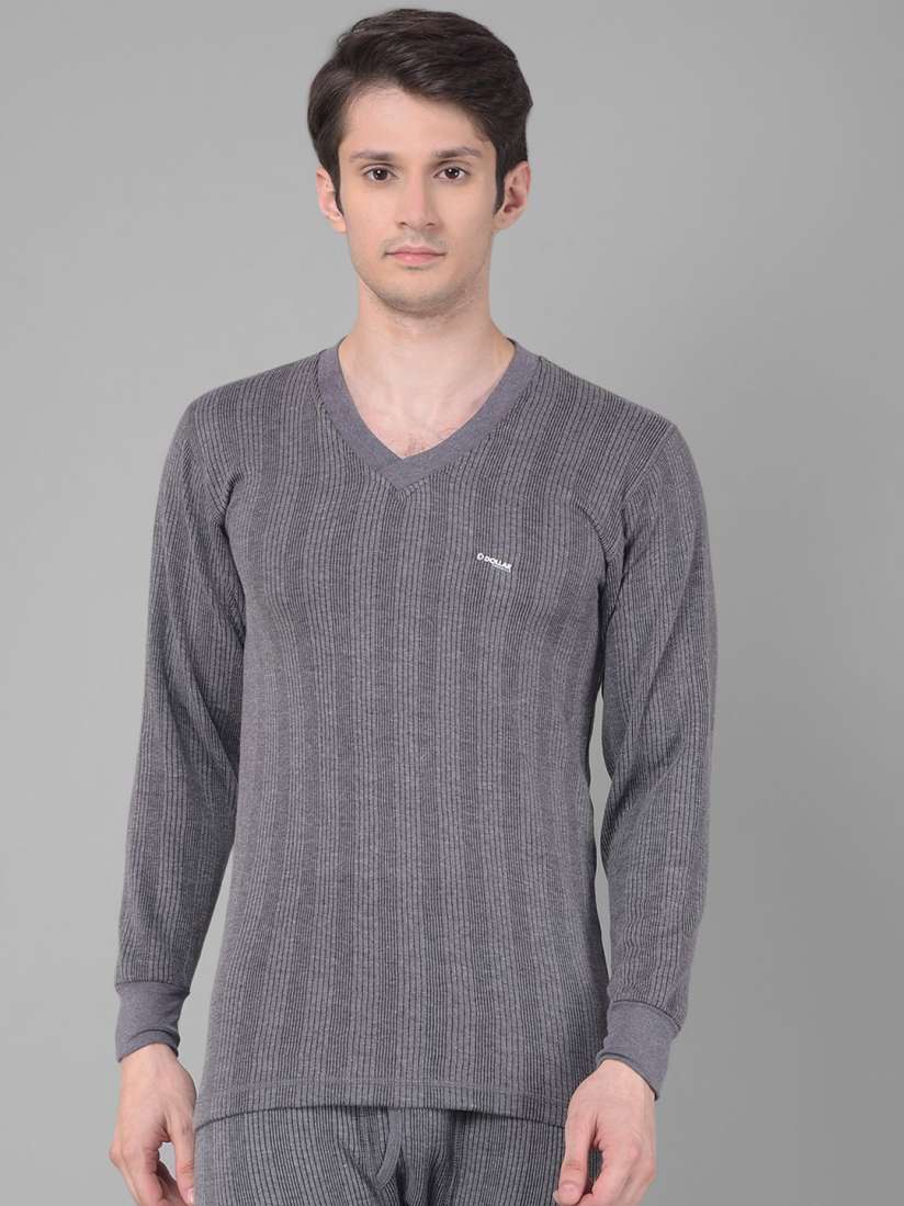 Buy Dollar Ultra Men Striped Cotton V Neck Thermal Set Thermal Set for Men 29994525 Myntra