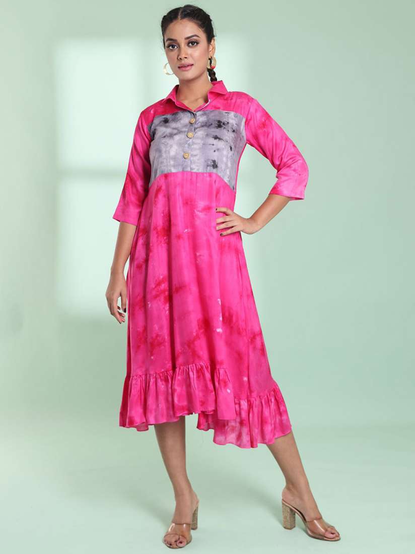 Buy Charukriti Printed Flared Midi Ethnic Dresses Ethnic Dresses for Women 29994573 Myntra