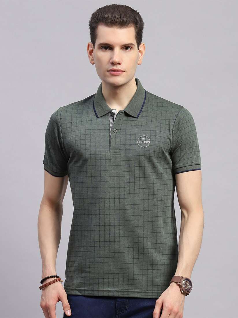 Buy Monte Carlo Men Checked Polo Collar T shirt Tshirts for Men 29998944 Myntra
