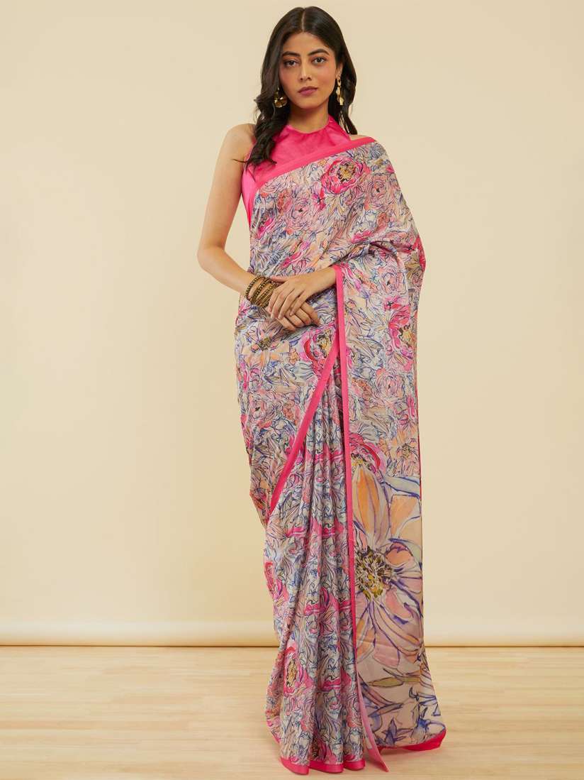Myntra crepe sarees sale