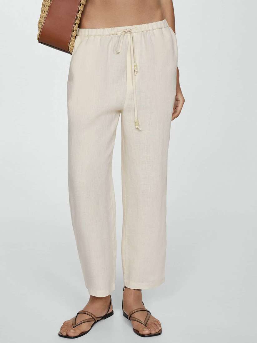 Ladies linen crops on sale
