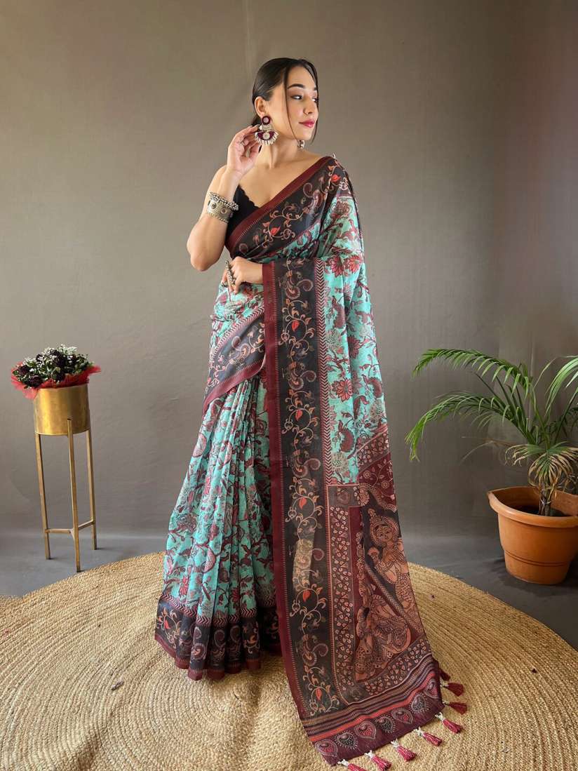 Myntra kalamkari sarees outlet