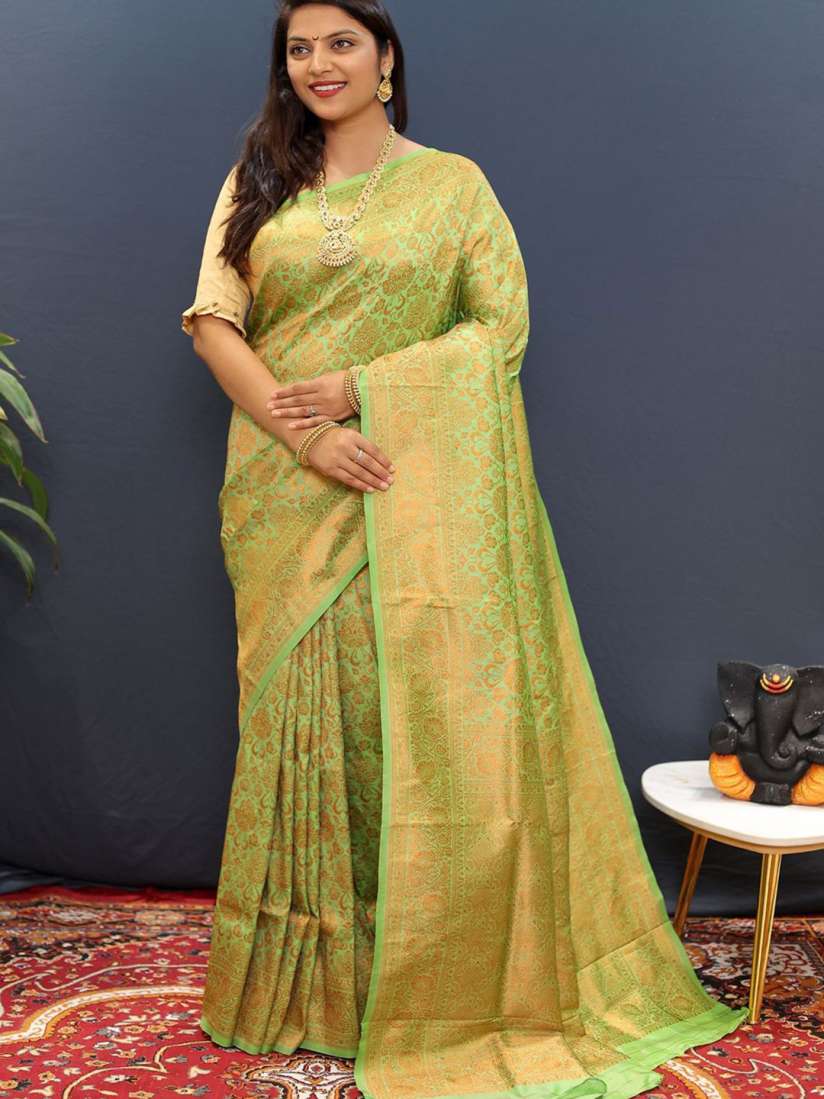 Buy SGF11 Woven Design Heavy Zari Work Kanjeevaram Silk Saree Sarees for Women 30002434 Myntra