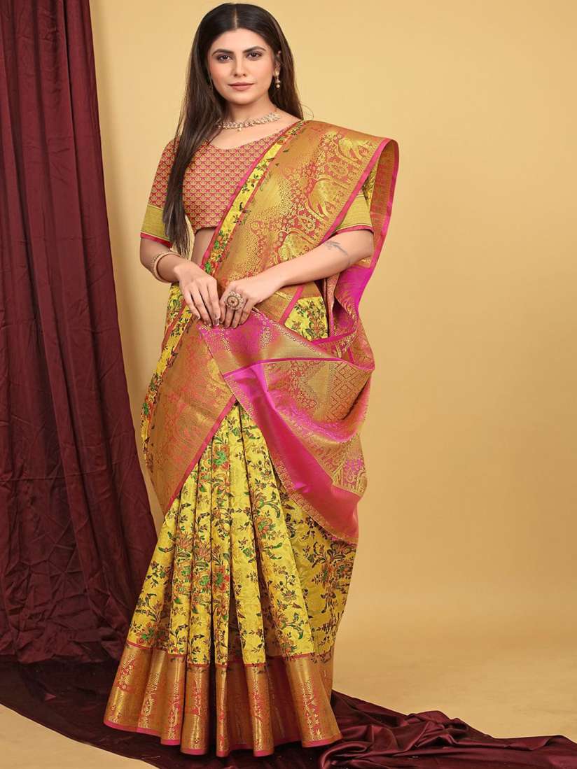 Kanjivaram silk saree myntra top
