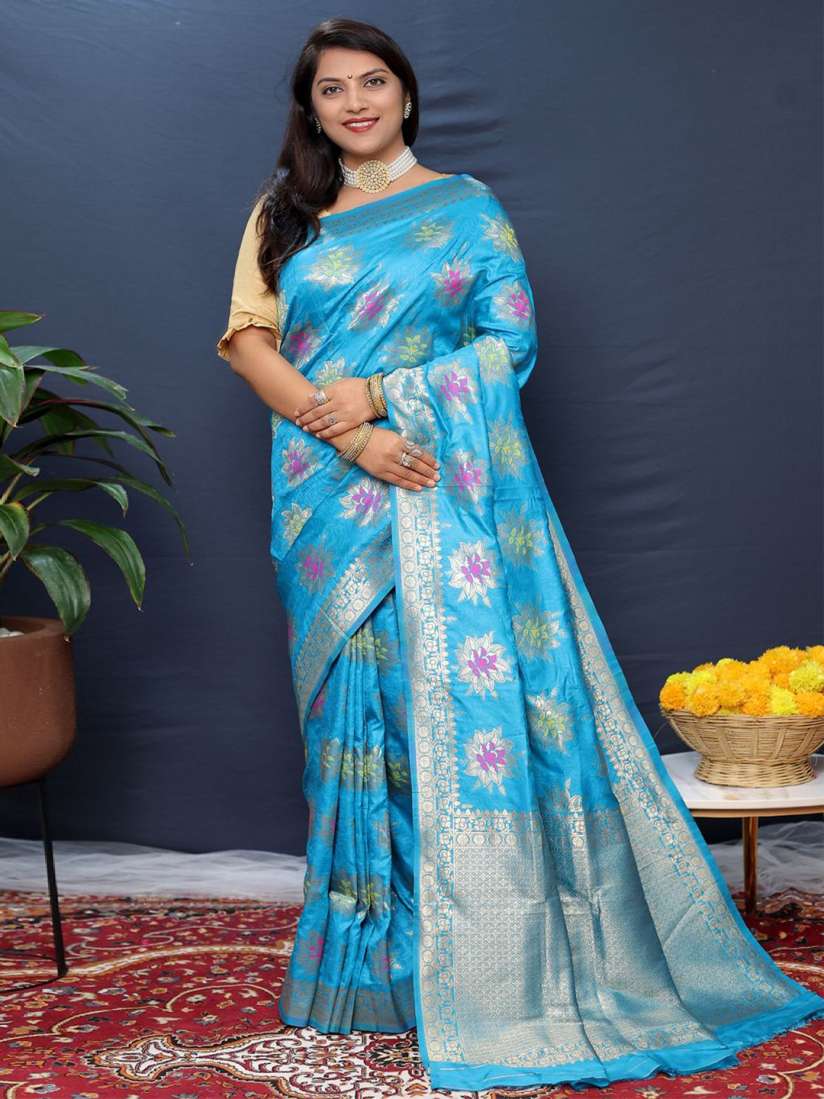 Buy SGF11 Woven Design Heavy Zari Work Kanjeevaram Silk Saree Sarees for Women 30002536 Myntra