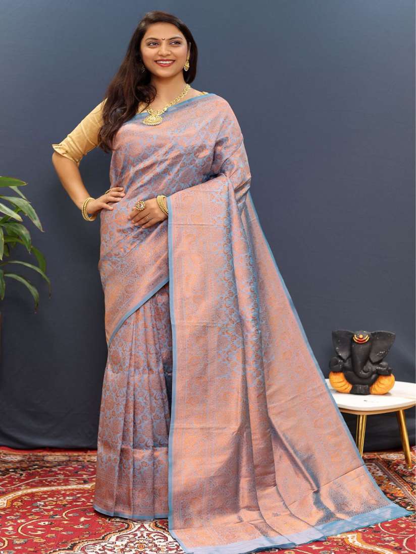 Buy SGF11 Woven Design Heavy Zari Work Kanjeevaram Silk Saree Sarees for Women 30002582 Myntra