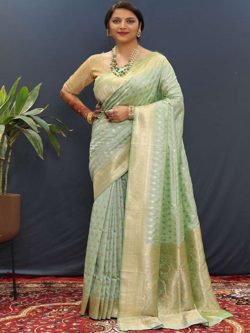Buy SGF11 Woven Design Heavy Zari Work Kanjeevaram Silk Saree Sarees for Women 30002607 Myntra