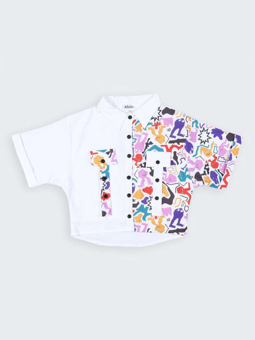 Buy CHUNMUN Abstract Print Flared Sleeve Cotton Top Tops for Girls 30006367 Myntra