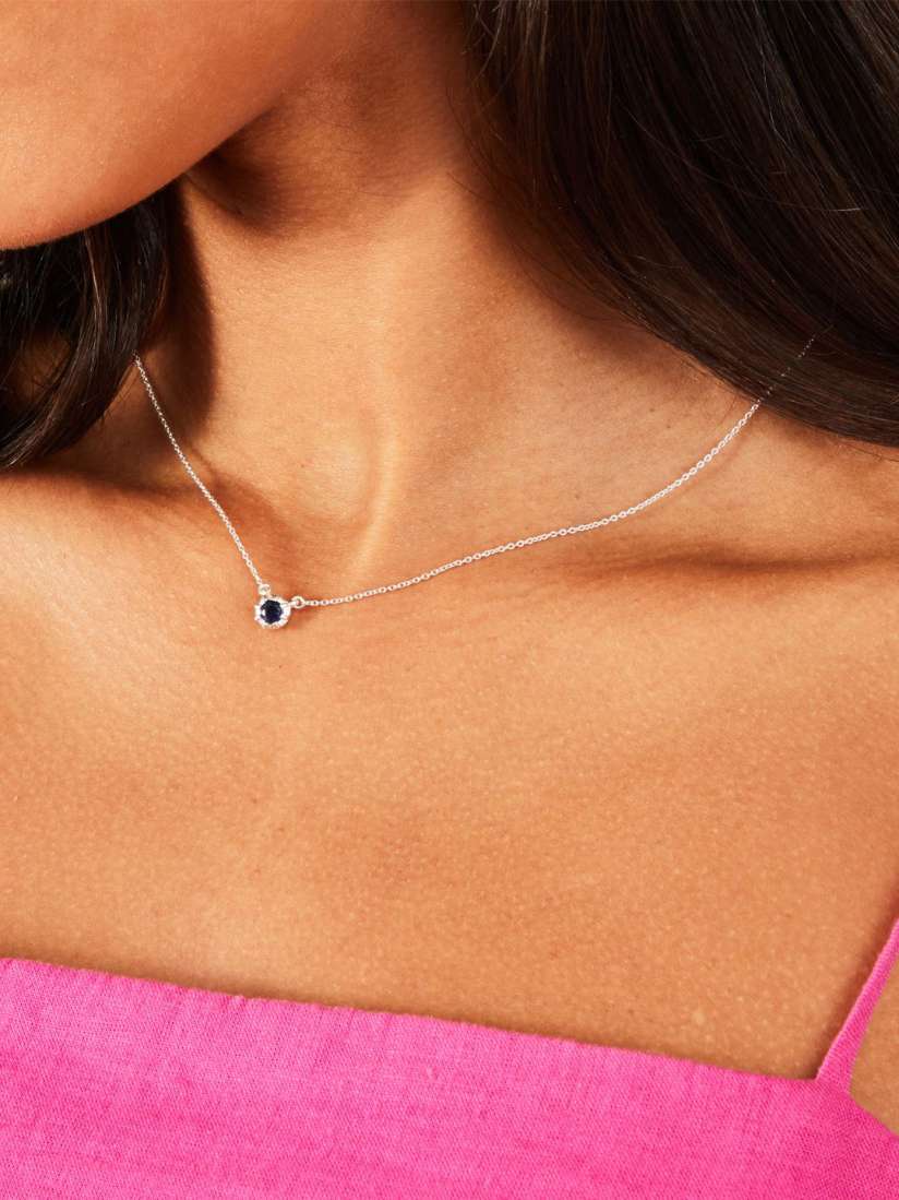 Navy blue pendant necklace shop