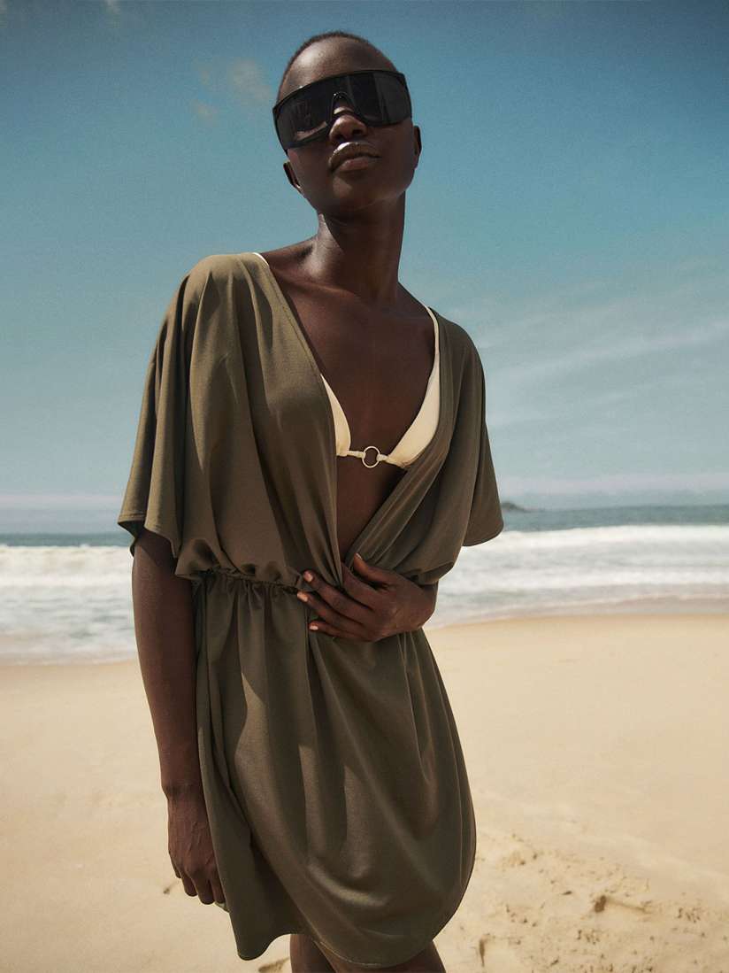Buy H M V Neck Fit and Flare Beach Dress Dresses for Women 30008574 Myntra