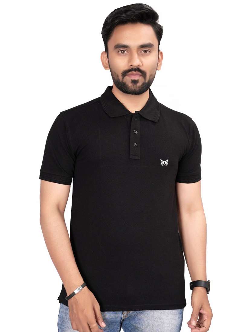 Buy Divra Clothing Men Polo Collar Pure Cotton Applique T shirt Tshirts for Men 30017079 Myntra