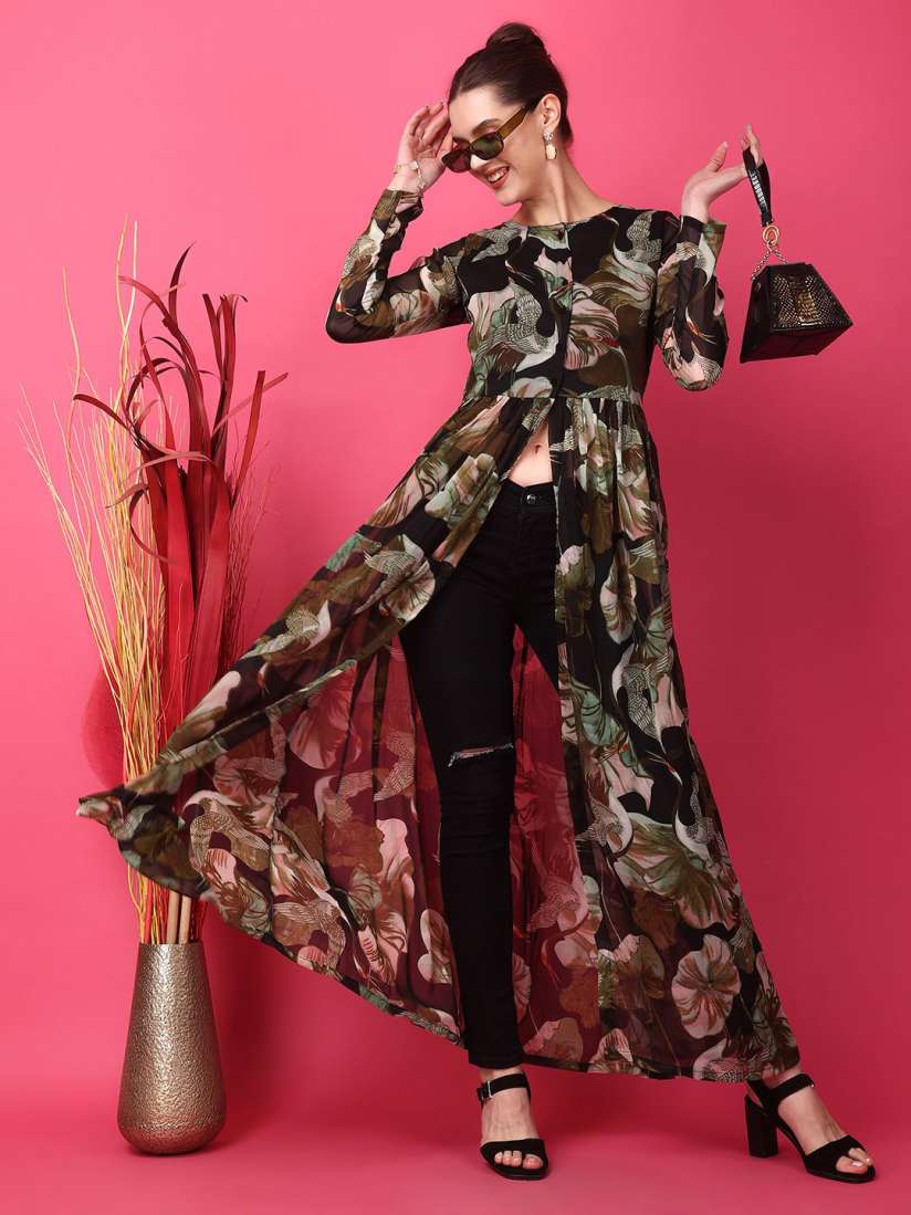 Buy MINOS Women Floral Print Chiffon Longline Top Tops for Women 30020566 Myntra