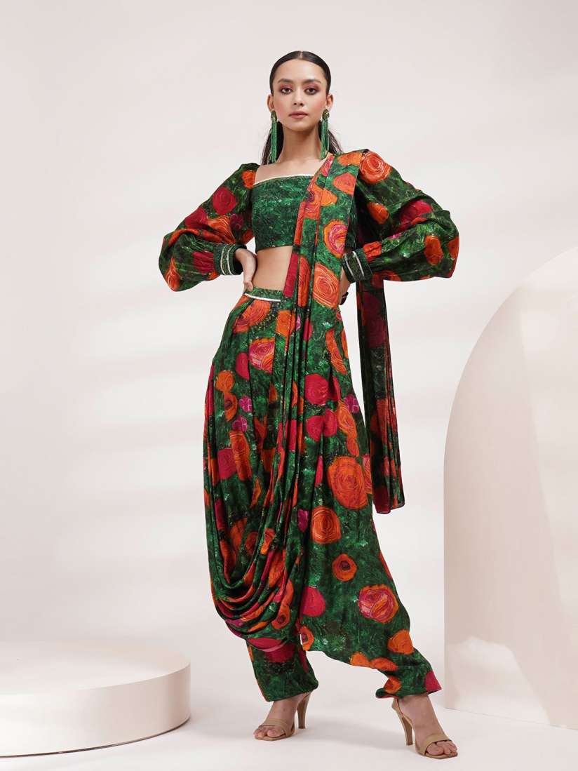 Buy Breathe by Aakanksha Singh Floral Dhoti Saree Sarees for Women 30020763 Myntra