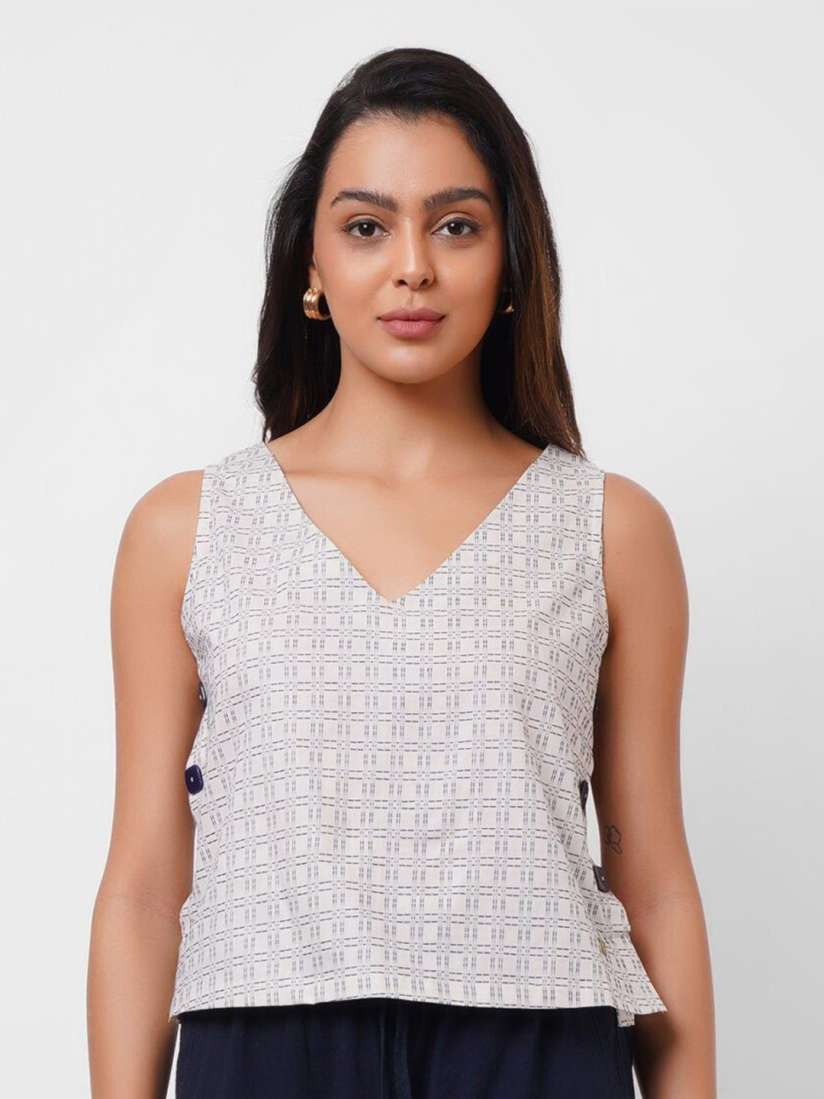 Buy Western Era Checked V Neck Crop Top Tops for Women 30022147 Myntra