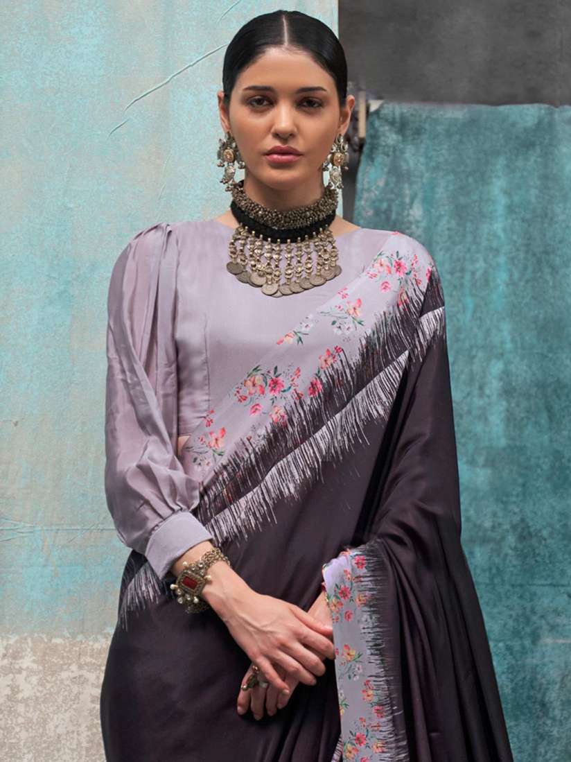 Myntra crepe sarees outlet