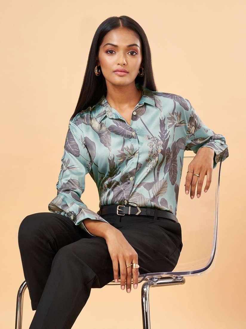 Buy Marigold Lane Women Tropical Printed Shirt Style Top Tops for Women 30025463 Myntra