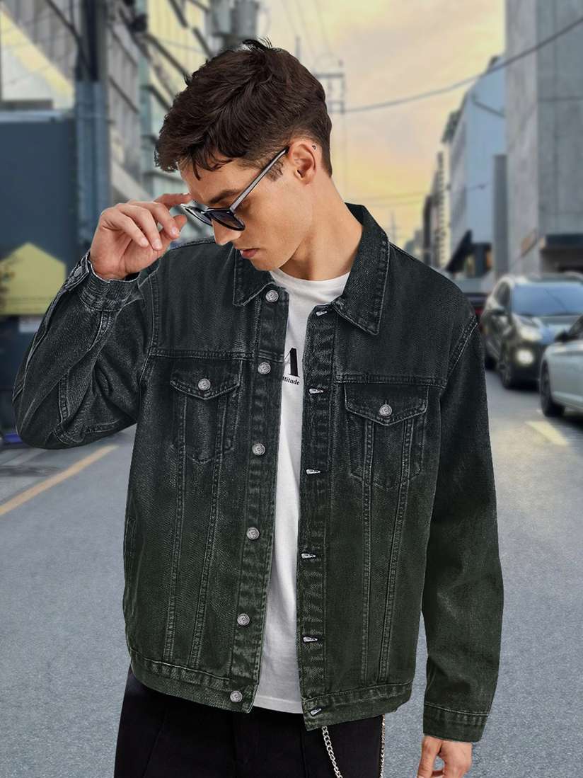 Blue Jeans Black Jeans Denim Jacket Outfit Mens Regular Fit Black