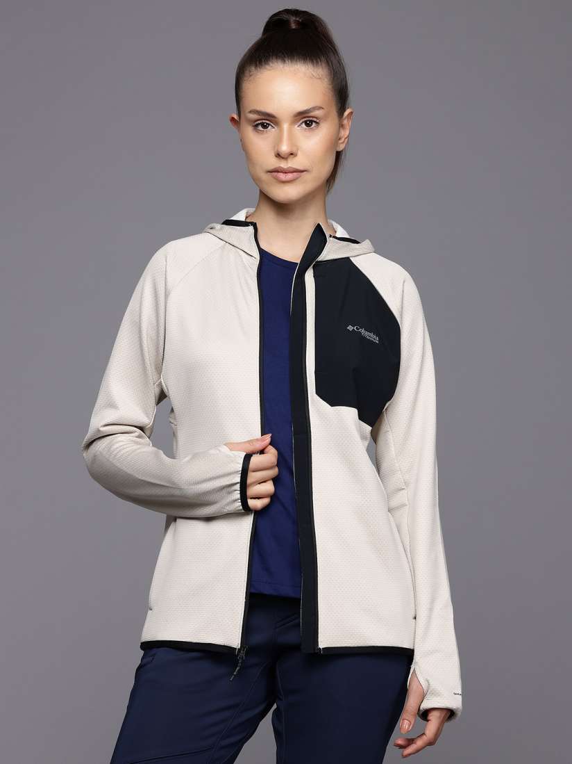 Buy Columbia Triple Canyon Grid Fleece Hooded Colourblocked Lightweight Outdoor Padded Jacket Jackets for Women 30028234 Myntra