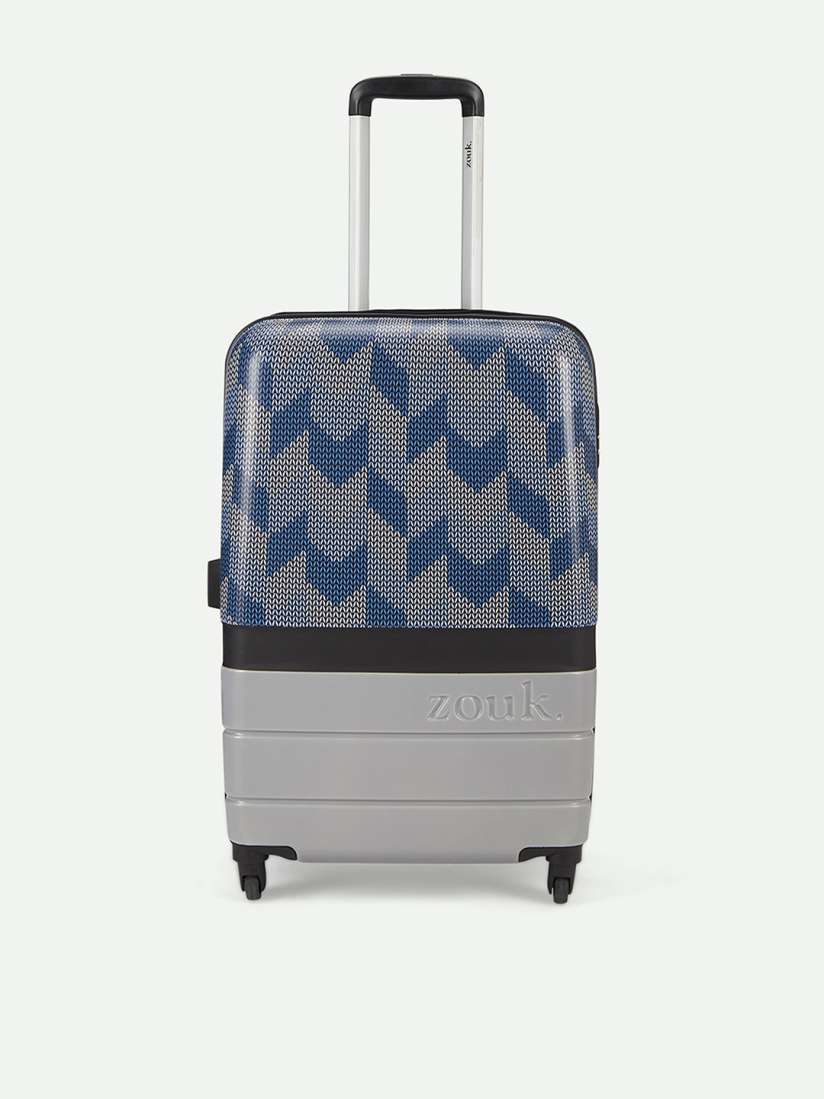 Buy ZOUK Unisex Himachal Chevron Grey Raahi Medium Trolley Bags Trolley Bag for Unisex 30028476 Myntra