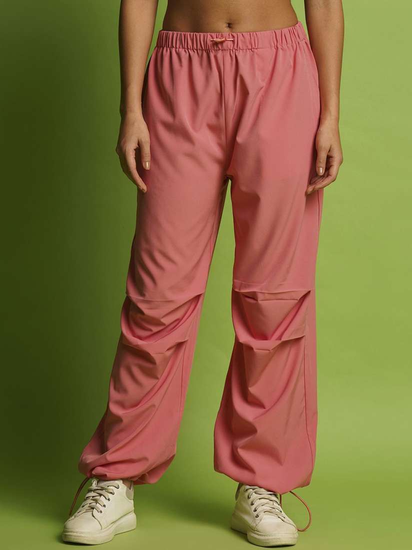 Buy Globus Women Mid Rise Loose Fit Drawstring Waist Toggle Hem Joggers Trousers Trousers for Women 30030450 Myntra