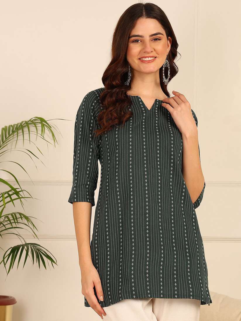 Buy DSK STUDIO Women Geometric Printed Pure Cotton Straight Short Kurtis Kurtis for Women 30033698 Myntra