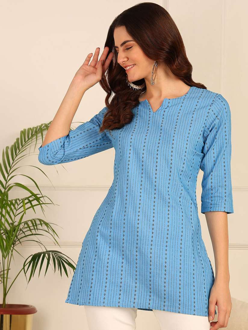 Buy DSK STUDIO Women Geometric Printed Pure Cotton Straight Short Kurtis Kurtis for Women 30033700 Myntra