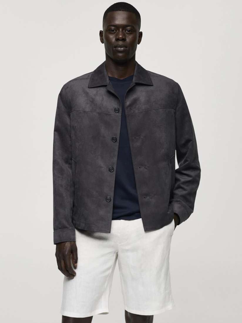 Buy MANGO MAN Suede Leather Effect Jacket Jackets for Men 30037914 Myntra